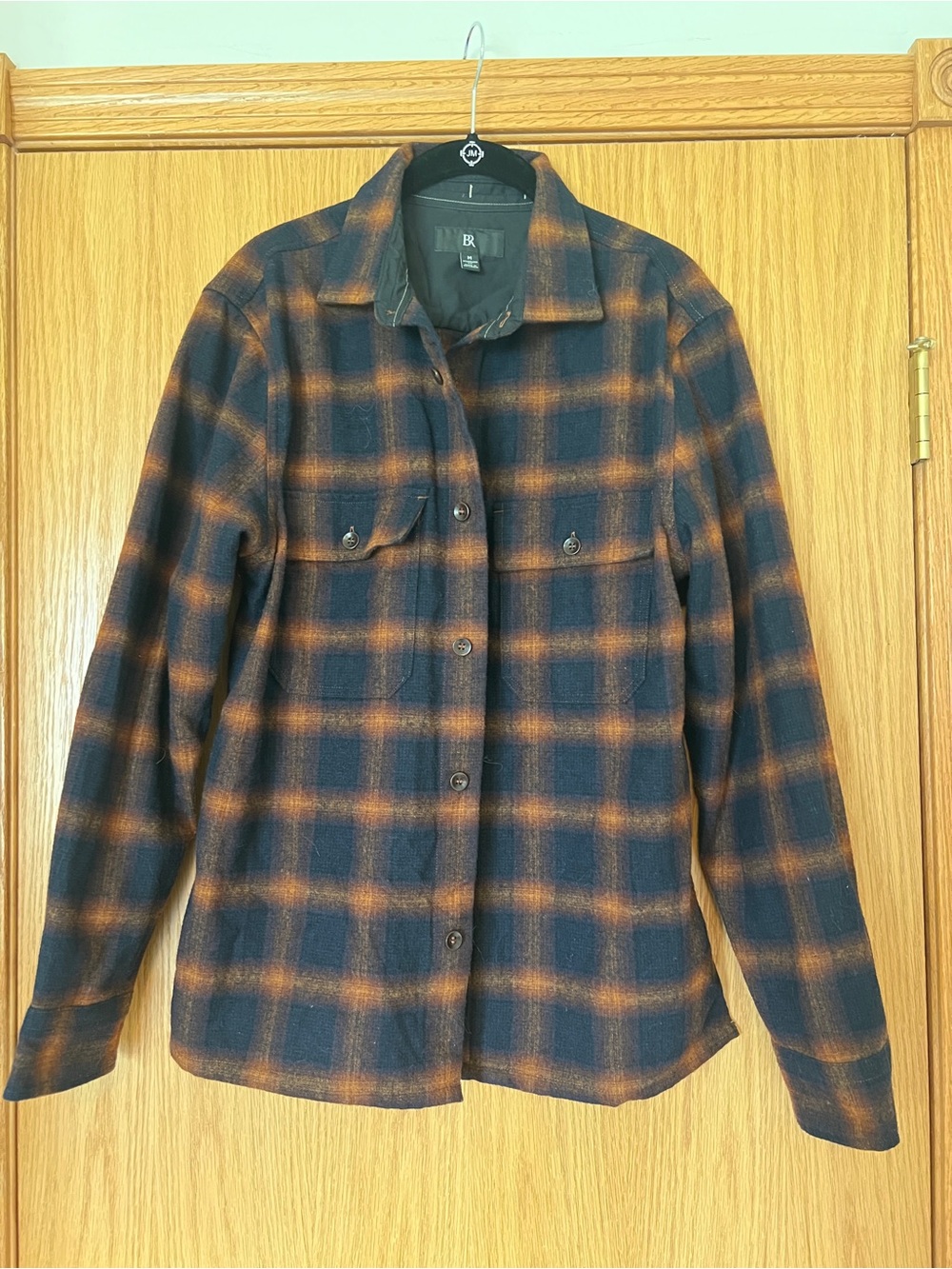 Men's Banana Republic Plaid Button-Up Shirt Jacket